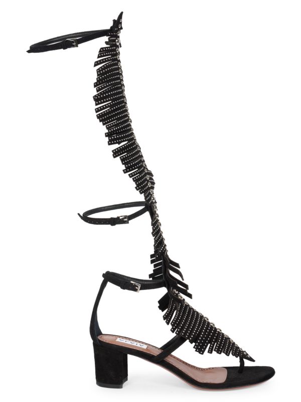 Ala?a Fringe Knee High Sandals